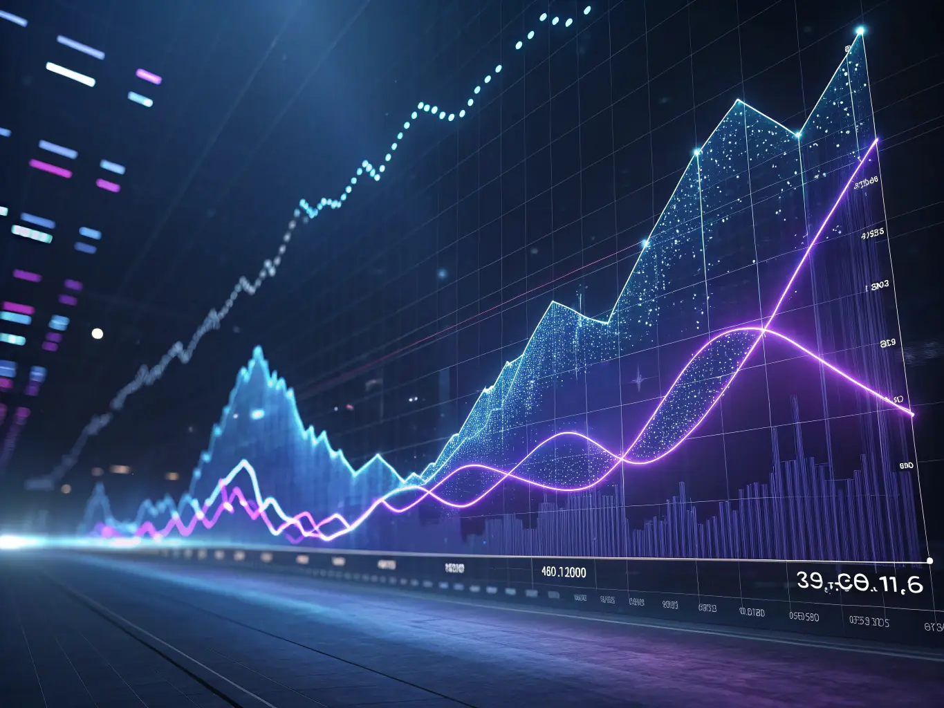 A graph showing an upward trend in a specific technology sector, with data points representing growth and innovation.