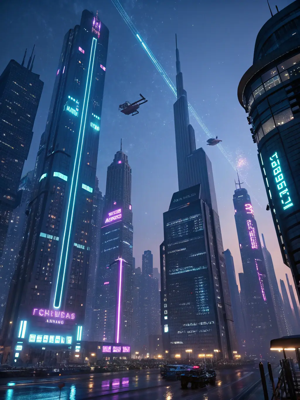 A futuristic cityscape with integrated technology, representing smart cities and the application of engineering in urban development.