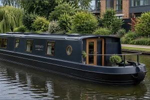 modern canal boat