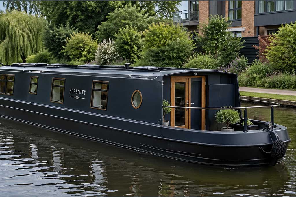 modern canal boat